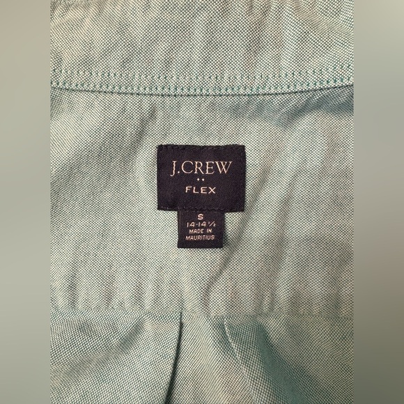 J. Crew Slim Flex Shirt in Rugby Green White - Size S / 14-14.5 - Picture 5 of 6